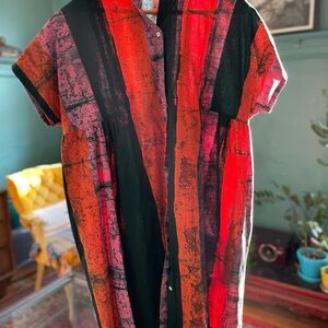 Osei-Duro Bata Dress, Carmine, S - $100